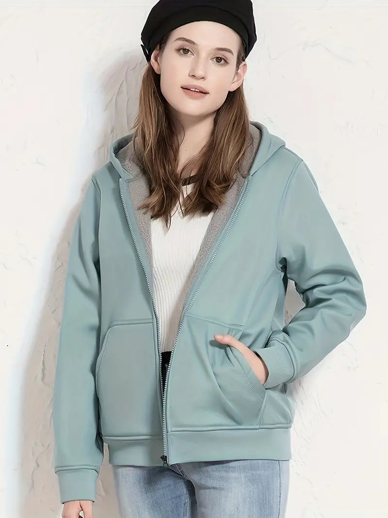 Laëtitia | Veste Épaisse avec Doublure Polaire, Capuche et Fermeture Éclair Complète