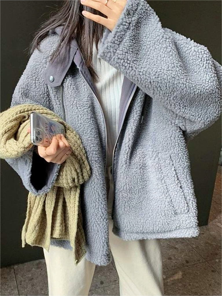 Elégant manteau oversized avec capuche épaisse pour femmes