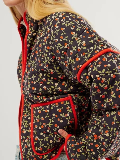Manteau vintage à motifs floraux