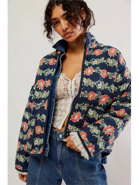 Manteau vintage à motifs floraux