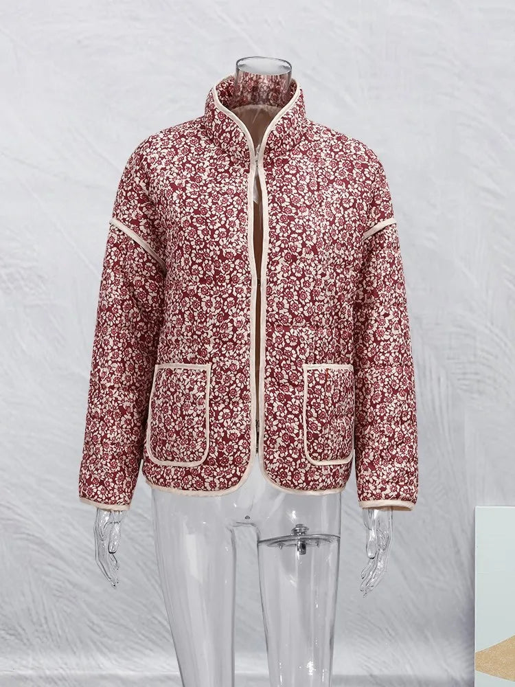 Manteau vintage à motifs floraux