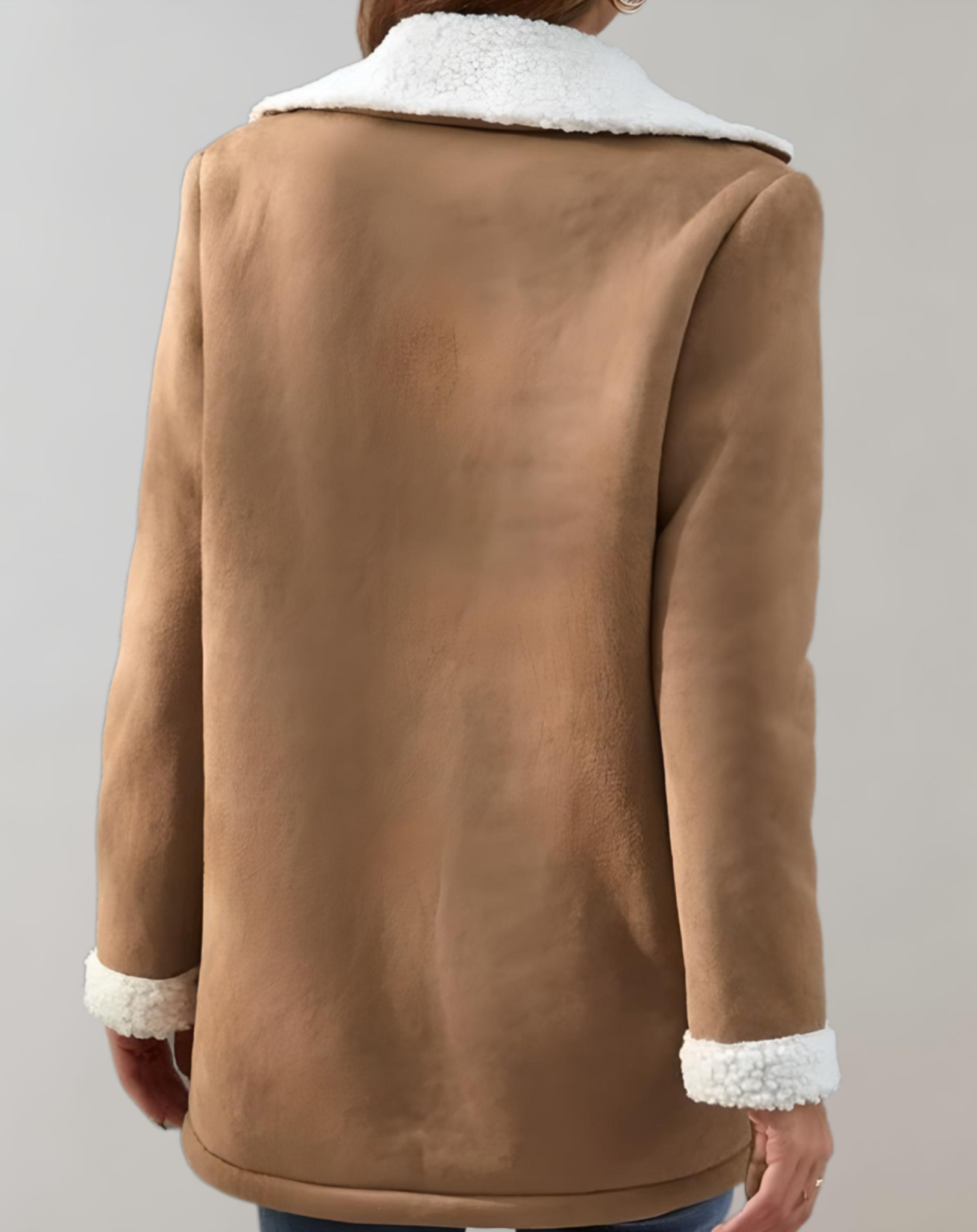Luna - Manteau d'hiver en laine épais et chaud avec doublure en polaire, poches et fermeture à boutons