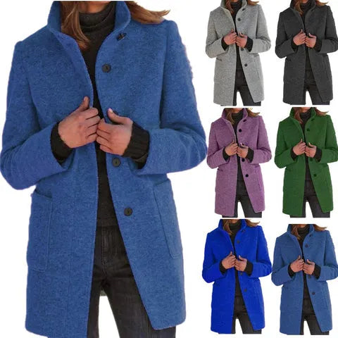 Manteau à col montant pour femme
