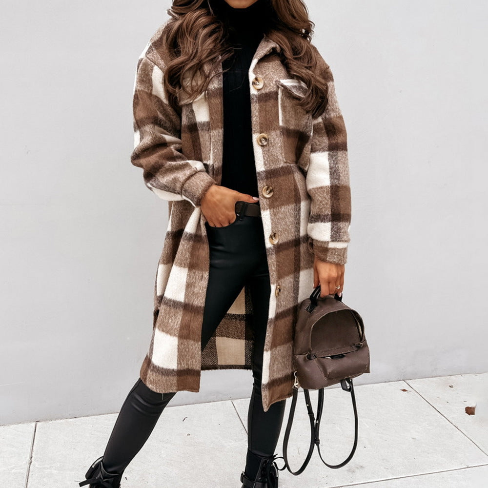 Manteau long en laine pour femme