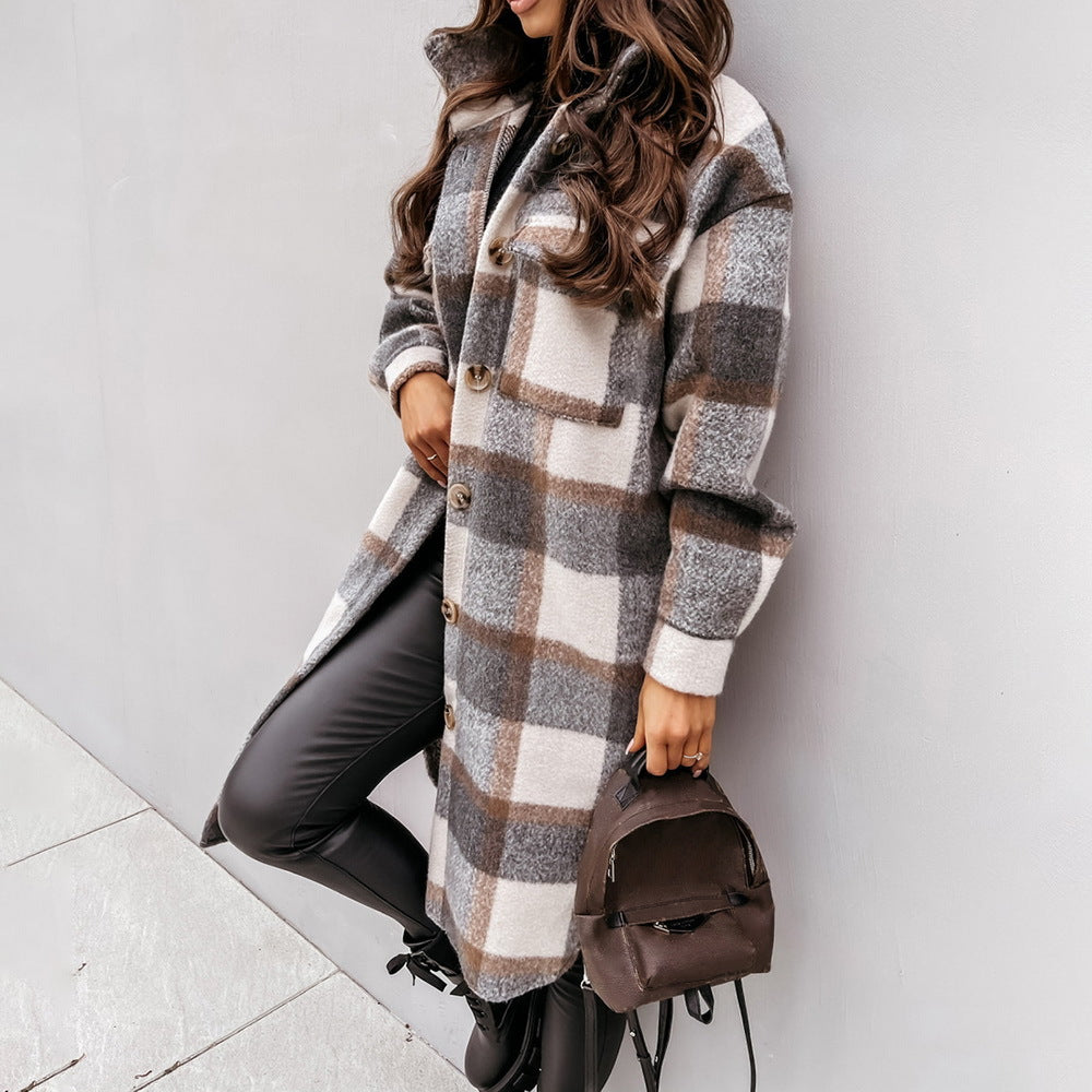Manteau long en laine pour femme
