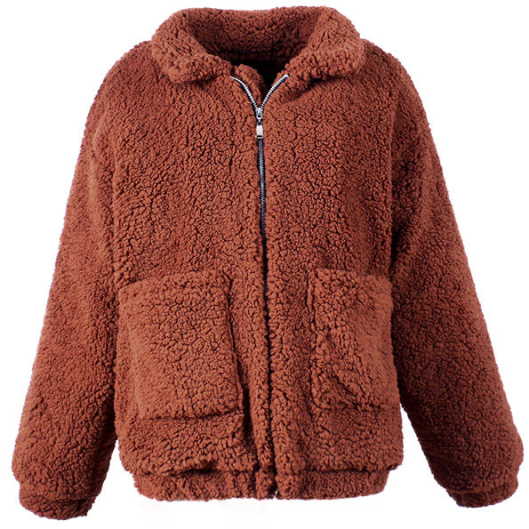 Philomena | Veste Oversized en Fleece Douillet avec Fermeture Éclair et Poches Latérales Pour Femme