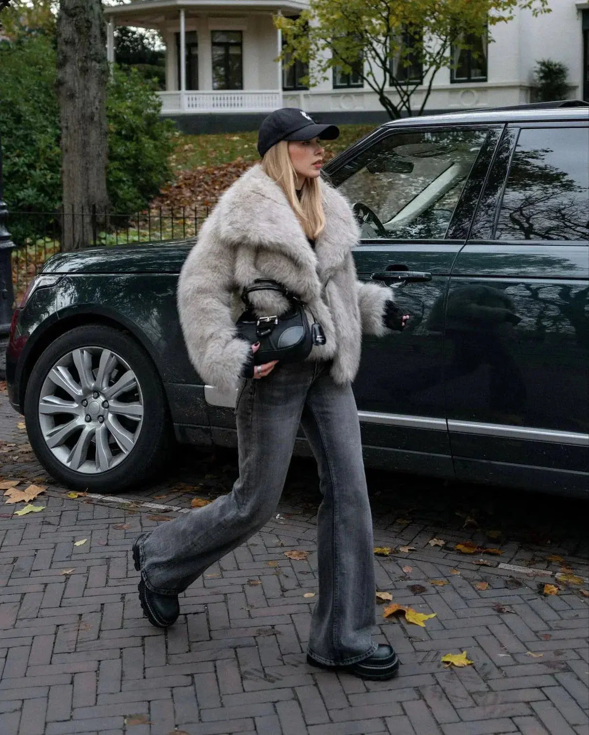 Paisley - manteau de fourrure tendance avec col