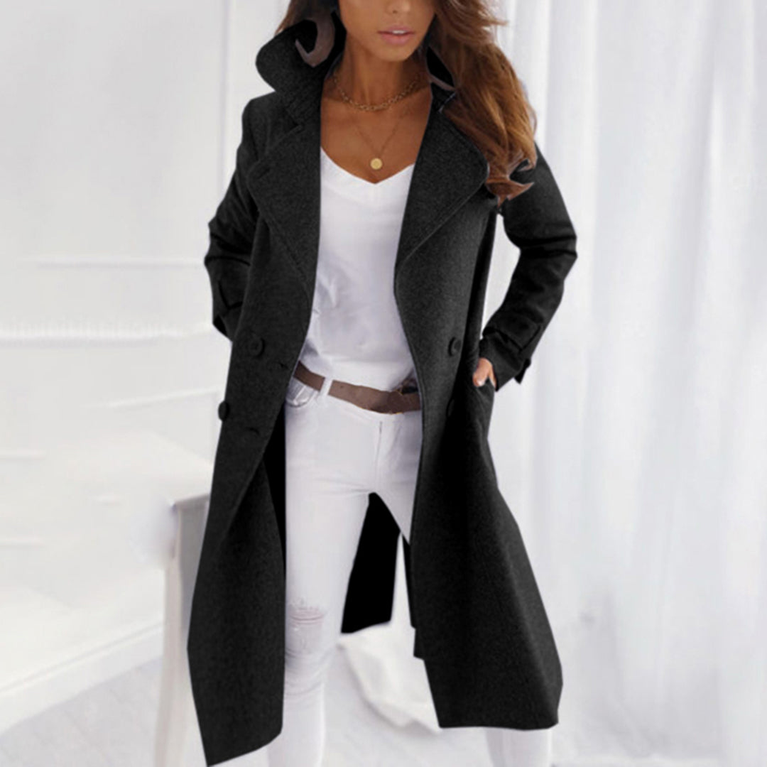 Aliyah - élégant manteau de laine à col retroussé