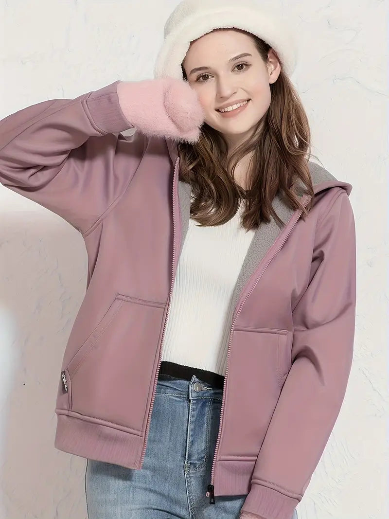Laëtitia | Veste Épaisse avec Doublure Polaire, Capuche et Fermeture Éclair Complète