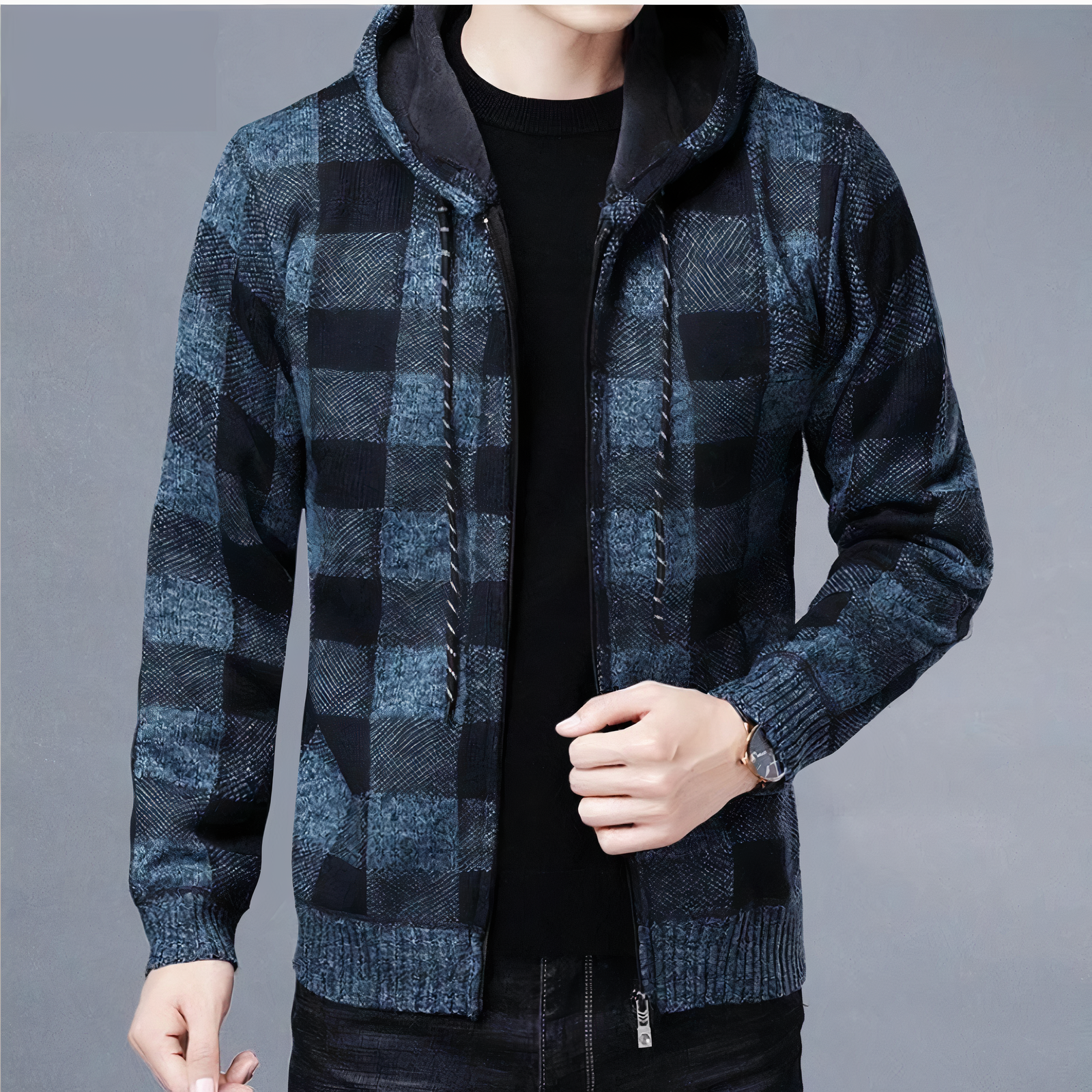 Andre - Veste à carreaux avec capuche