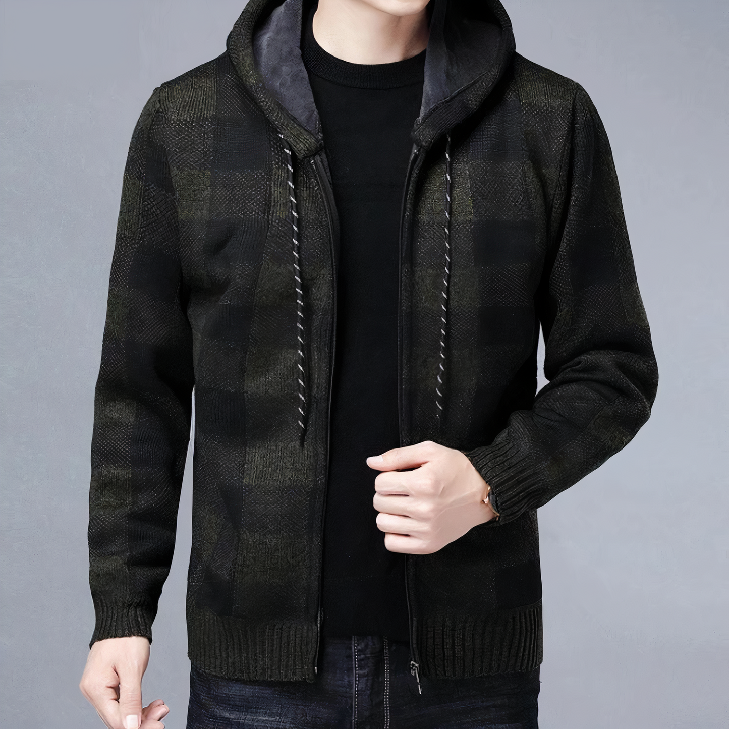 Andre - Veste à carreaux avec capuche