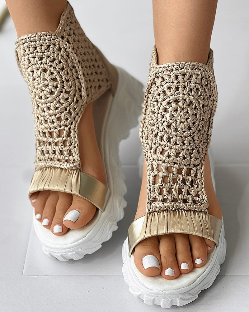 Claire - Sandales géométriques tissées pour femmes