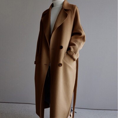 Manteau long en laine pour l'hiver