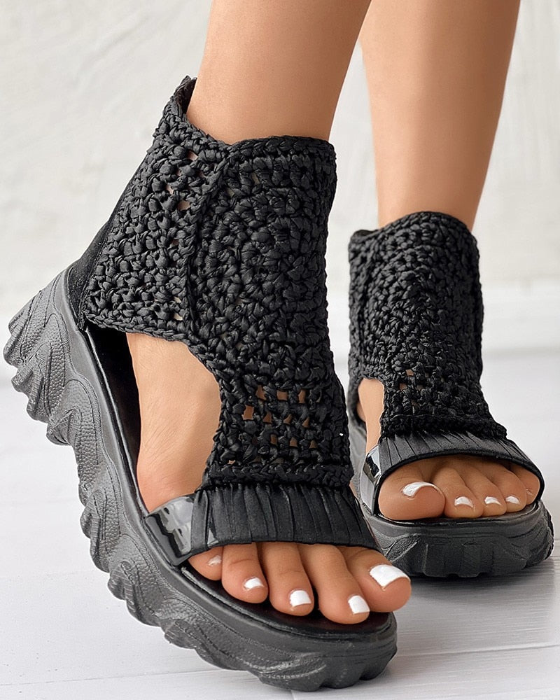 Claire - Sandales géométriques tissées pour femmes