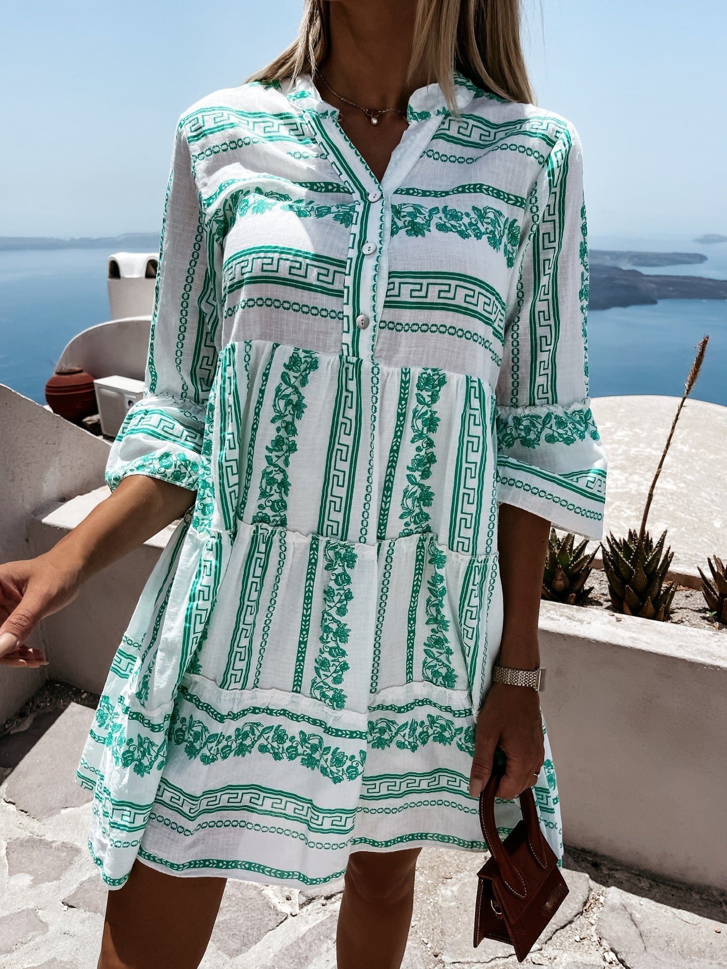 Robe à volants Inna Ibiza - Style bohème léger avec motif joyeux - Projet Paris - Confort et élégance