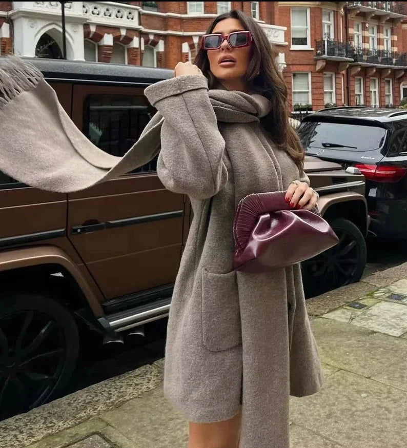 Elsa - Manteau en tricot avec col châle