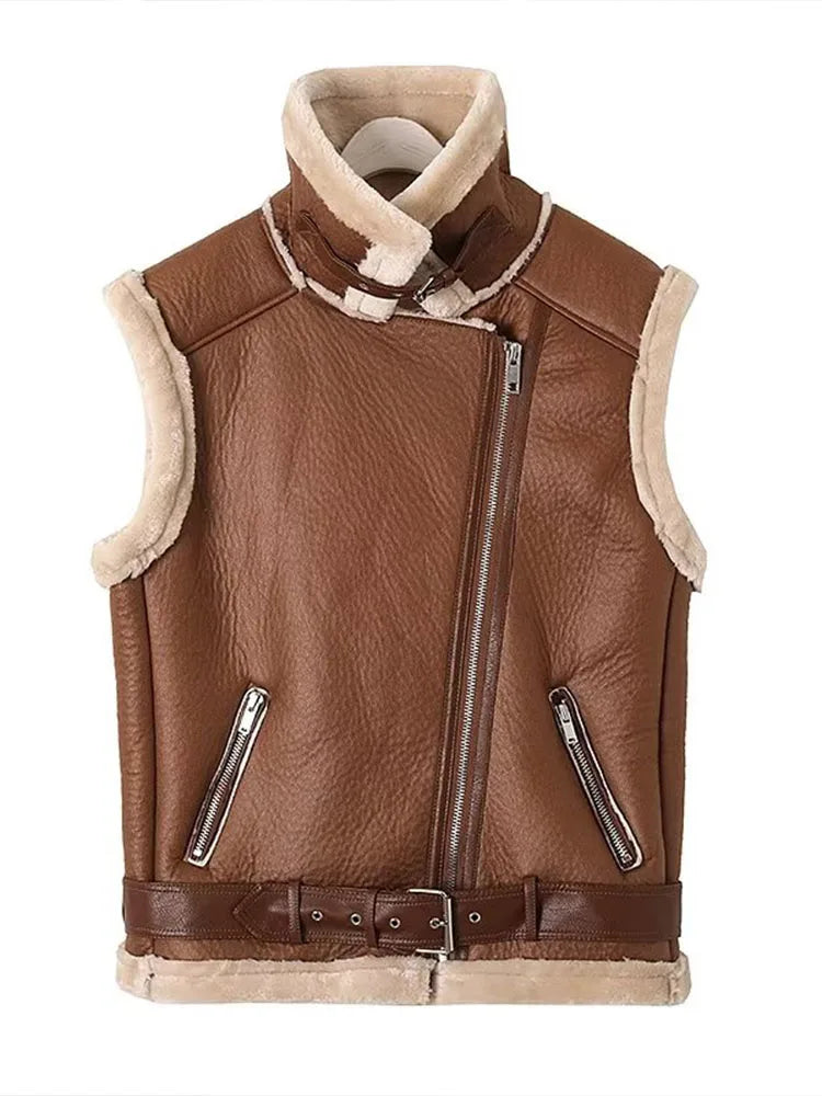 Bodywarmer en cuir de Jade - Chaud et tendance