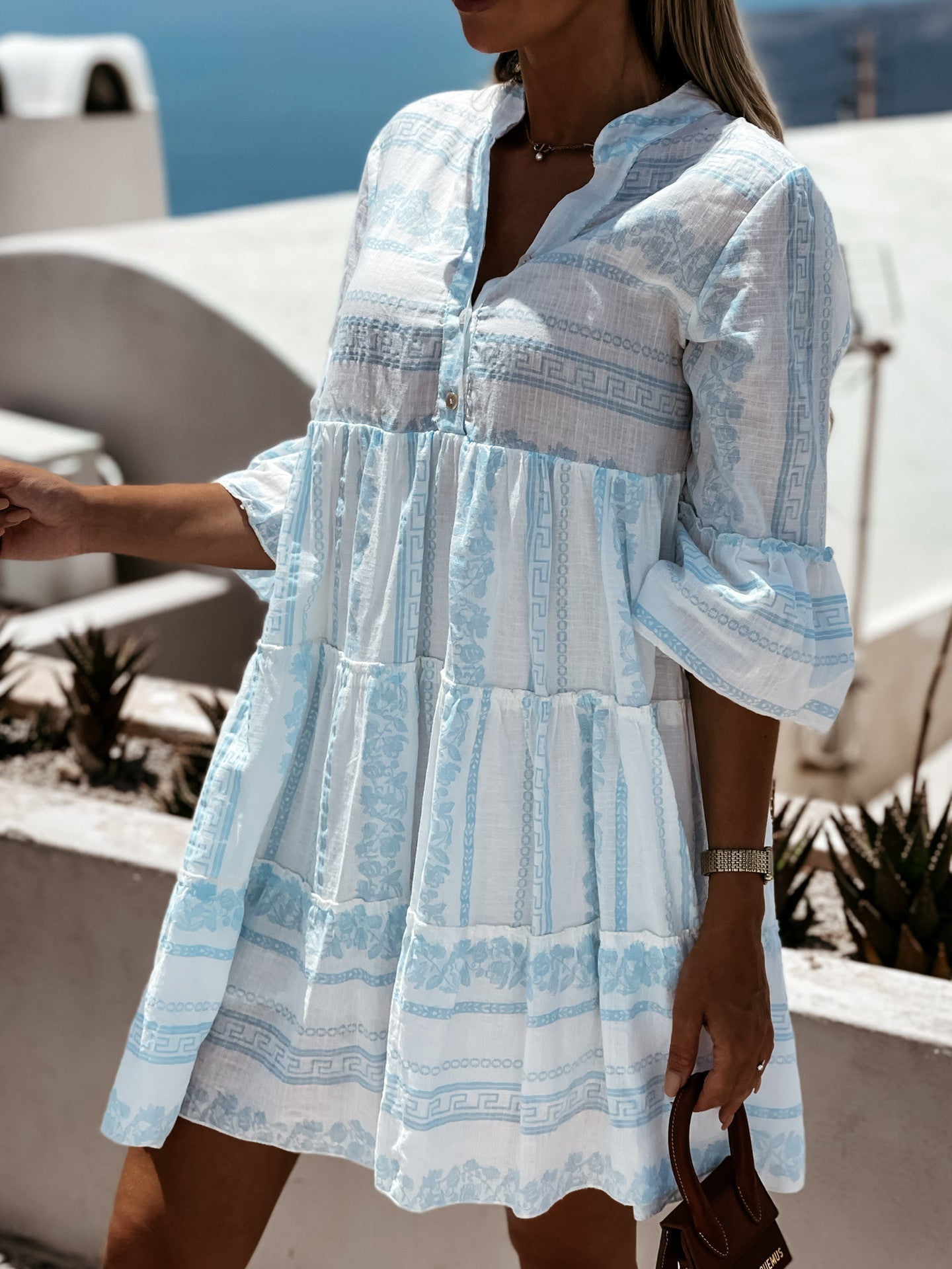 Robe à volants Inna Ibiza - Style bohème léger avec motif joyeux - Projet Paris - Confort et élégance