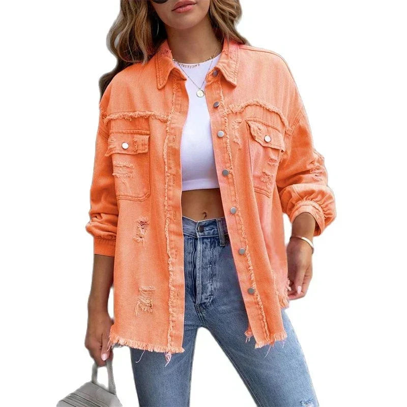 Josie - Veste en jean oversize décontractée