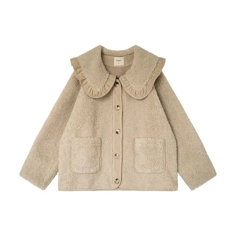 Veste élégante à col volanté pour femme