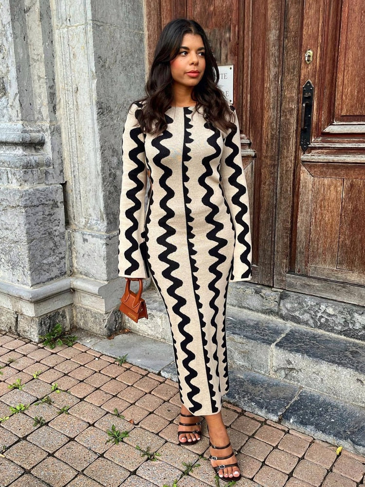 Robe tricotée à manches longues - Confortable - Projet Paris - Douce et parfaite