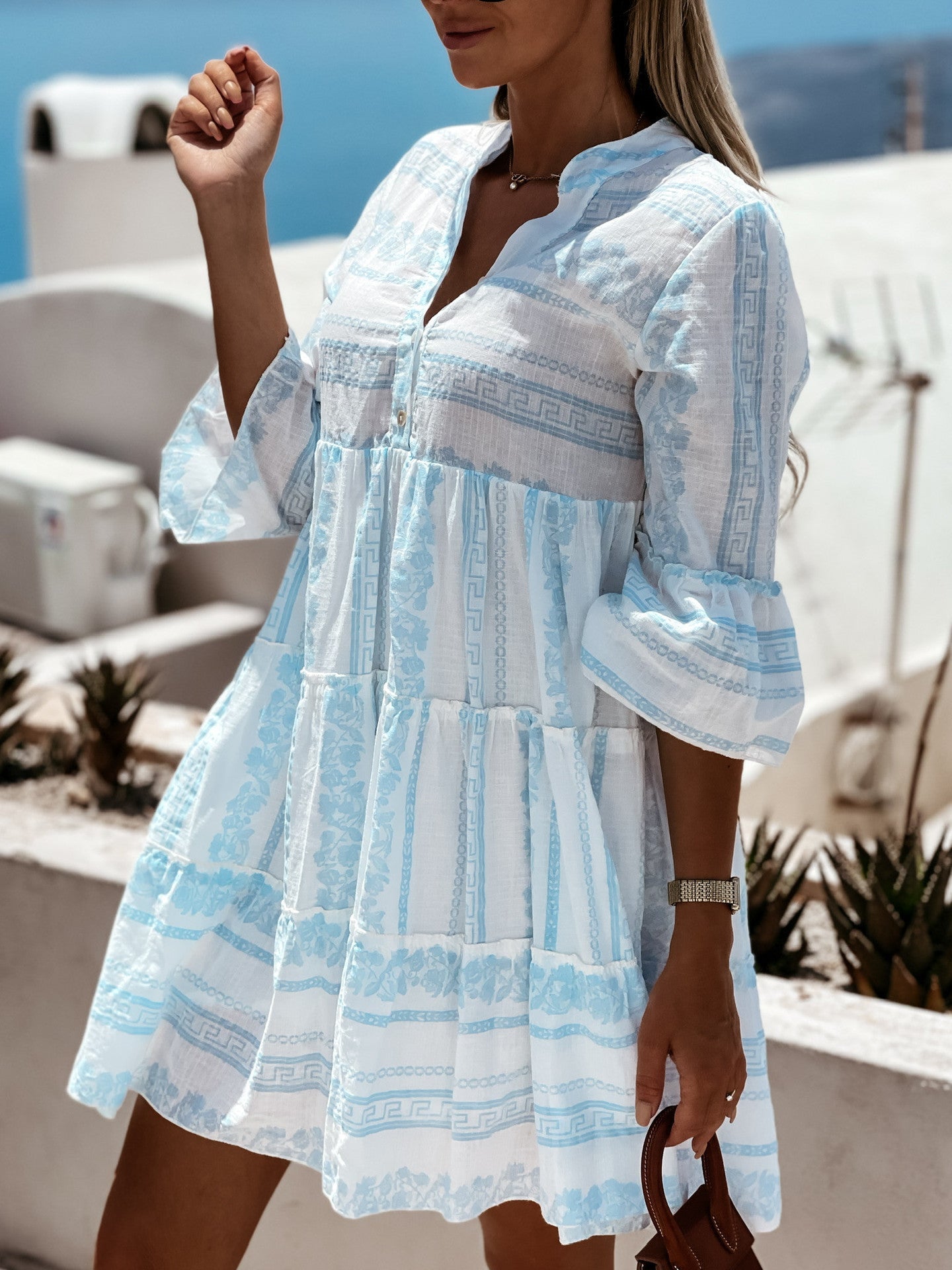 Robe à volants Inna Ibiza - Style bohème léger avec motif joyeux - Projet Paris - Confort et élégance