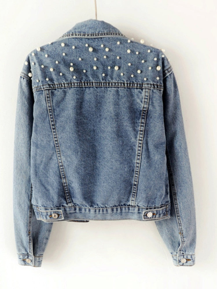 Ginny - veste en jean décontractée avec perles