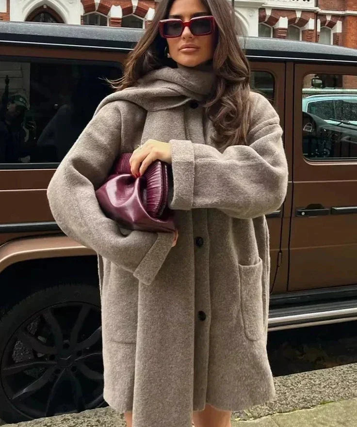 Elsa - Manteau en tricot avec col châle