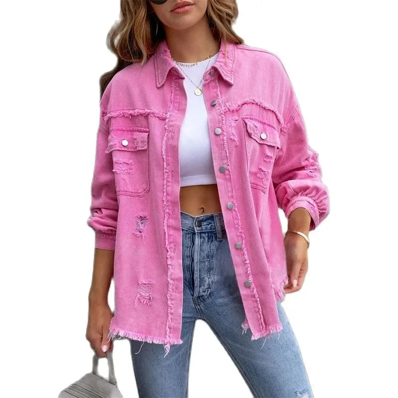 Josie - Veste en jean oversize décontractée