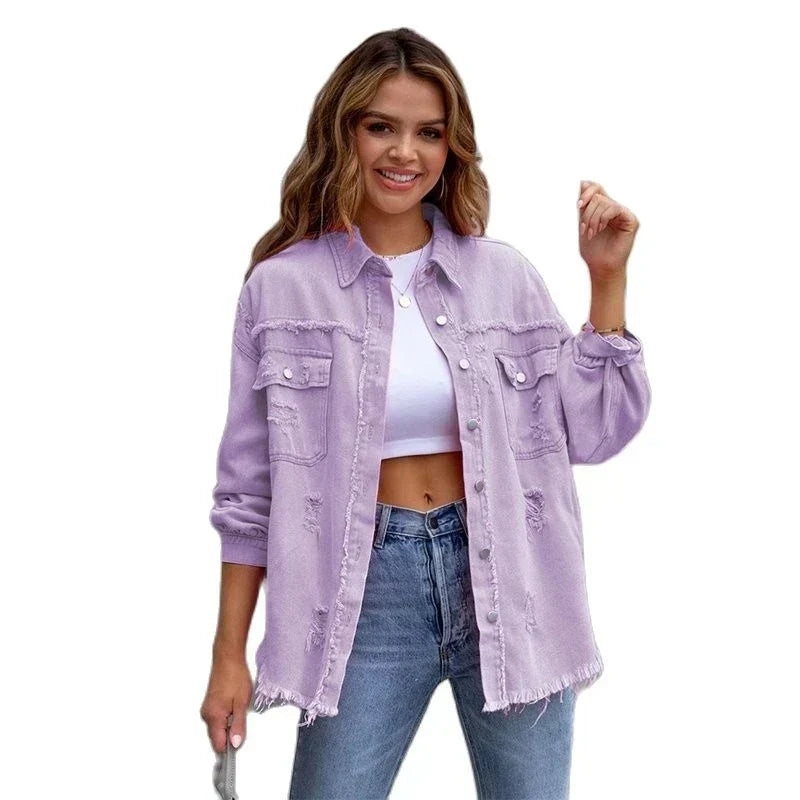Josie - Veste en jean oversize décontractée