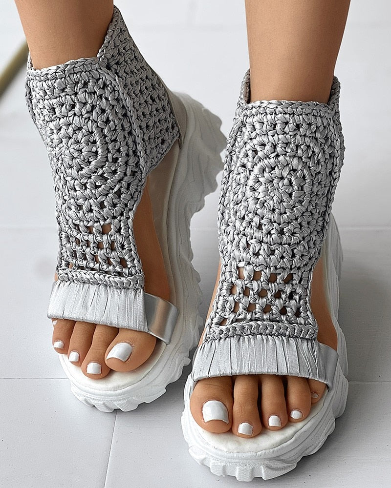 Claire - Sandales géométriques tissées pour femmes