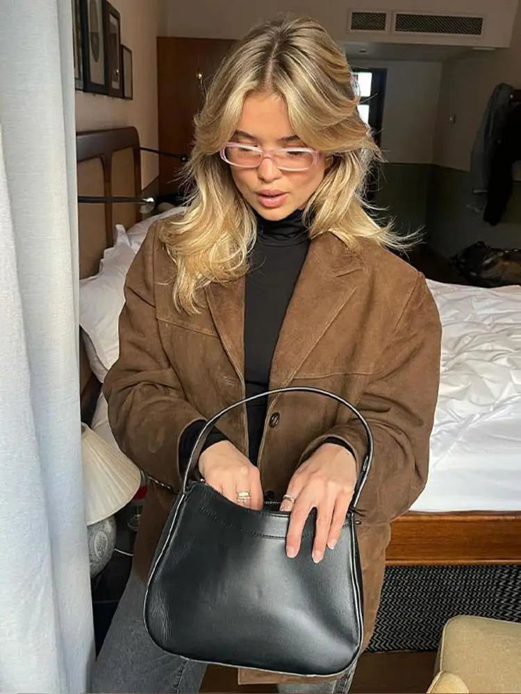 Élégante veste brune pour femme