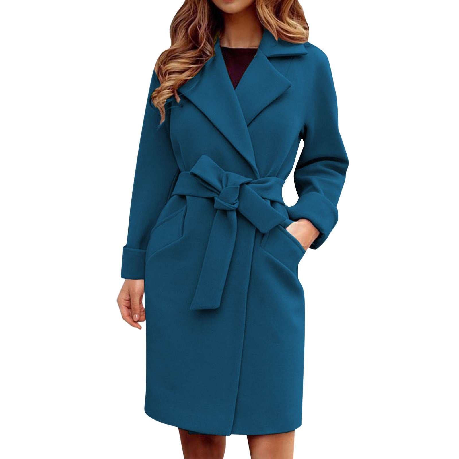 Katarino | Élégant Trench-Coat Long pour Femmes avec Ceinture et Poches