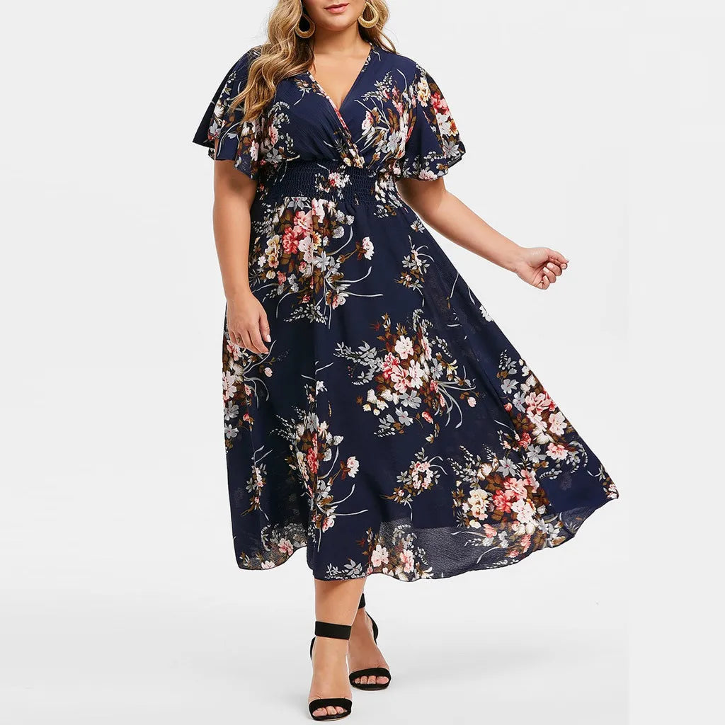 Robe en chiffon à fleurs - grande taille - Projet Paris - Légère et élégante