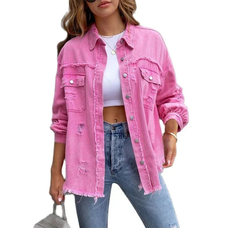 Blazer en denim déchiré