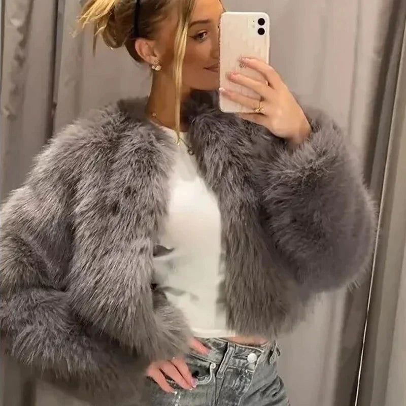 Kenzie - Élégant manteau de fourrure en peluche