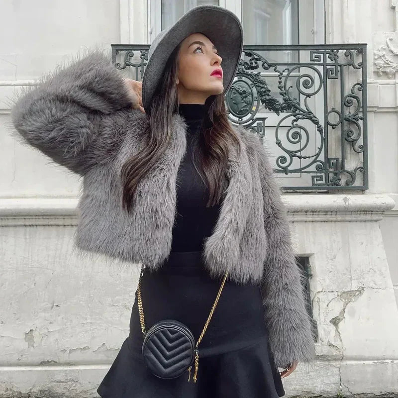 Kenzie - Élégant manteau de fourrure en peluche
