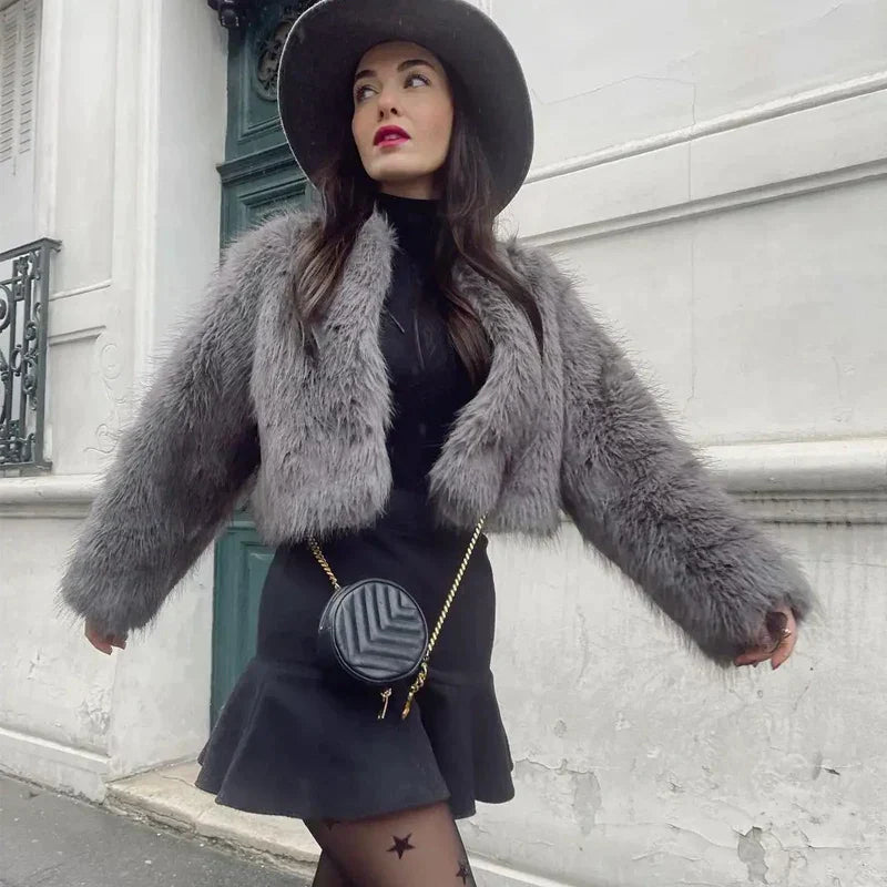 Kenzie - Élégant manteau de fourrure en peluche
