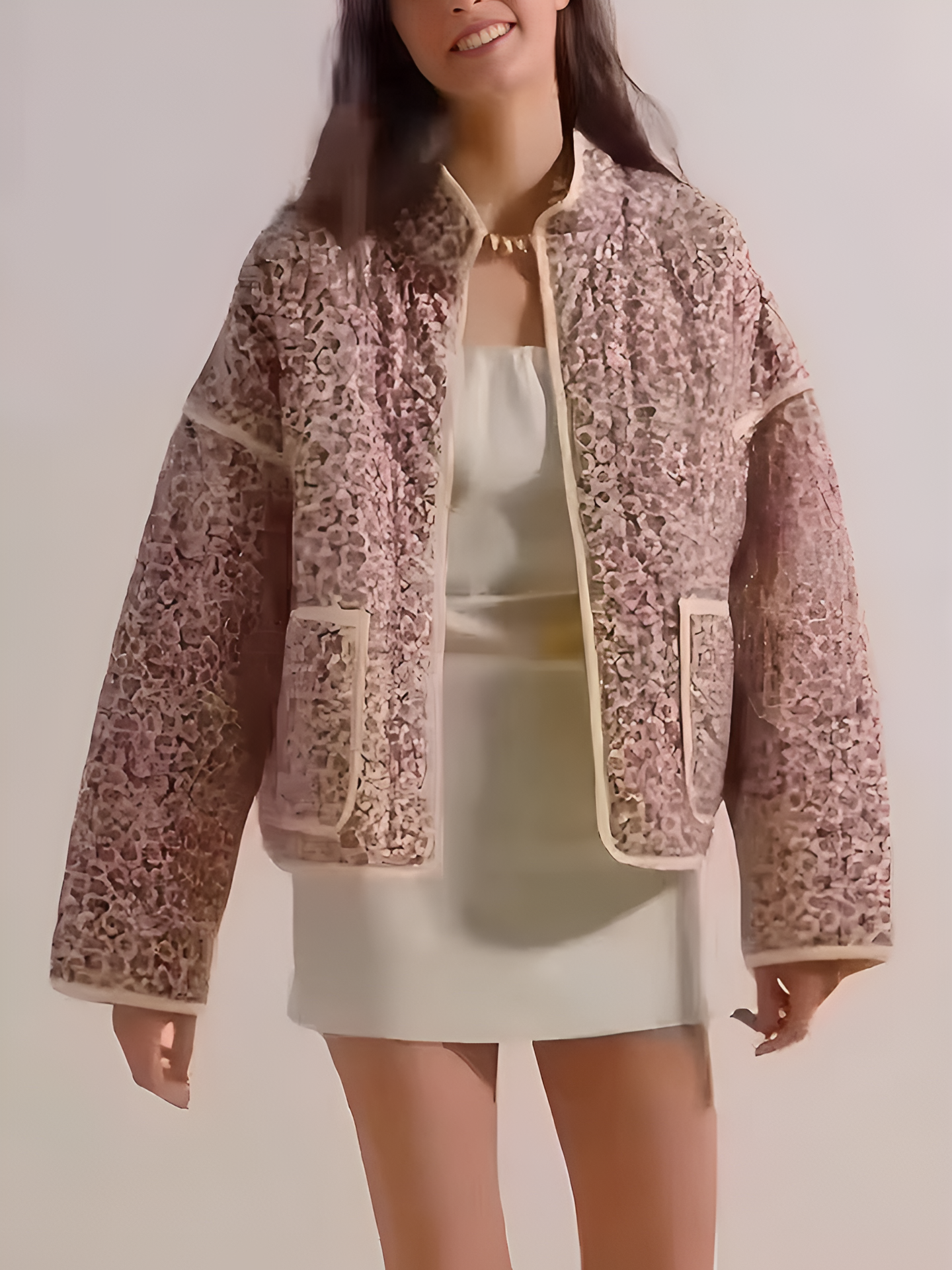 Manteau vintage à motifs floraux
