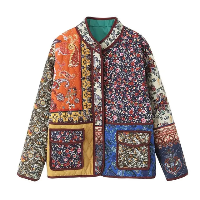 Astrid - Veste patchwork florale élégante