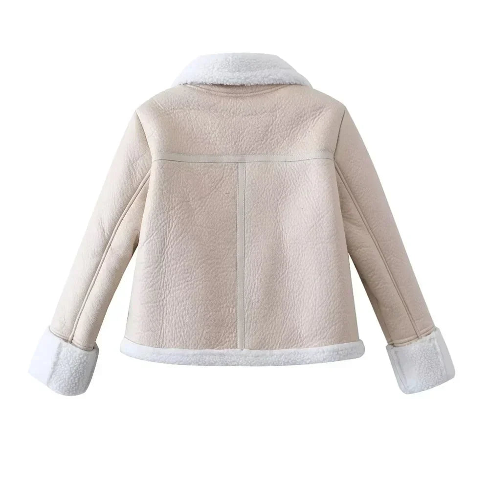 Maricar - Manteau de fourrure chaud et décontracté