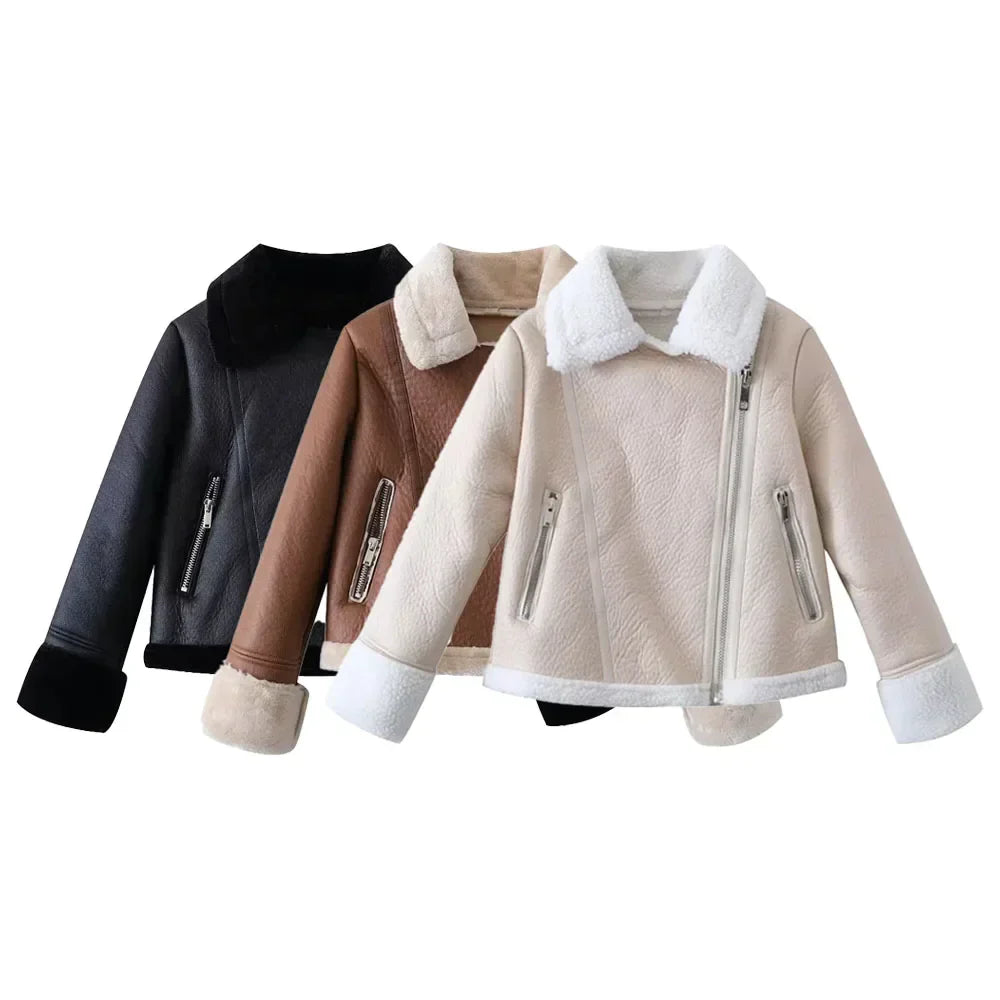 Maricar - Manteau de fourrure chaud et décontracté