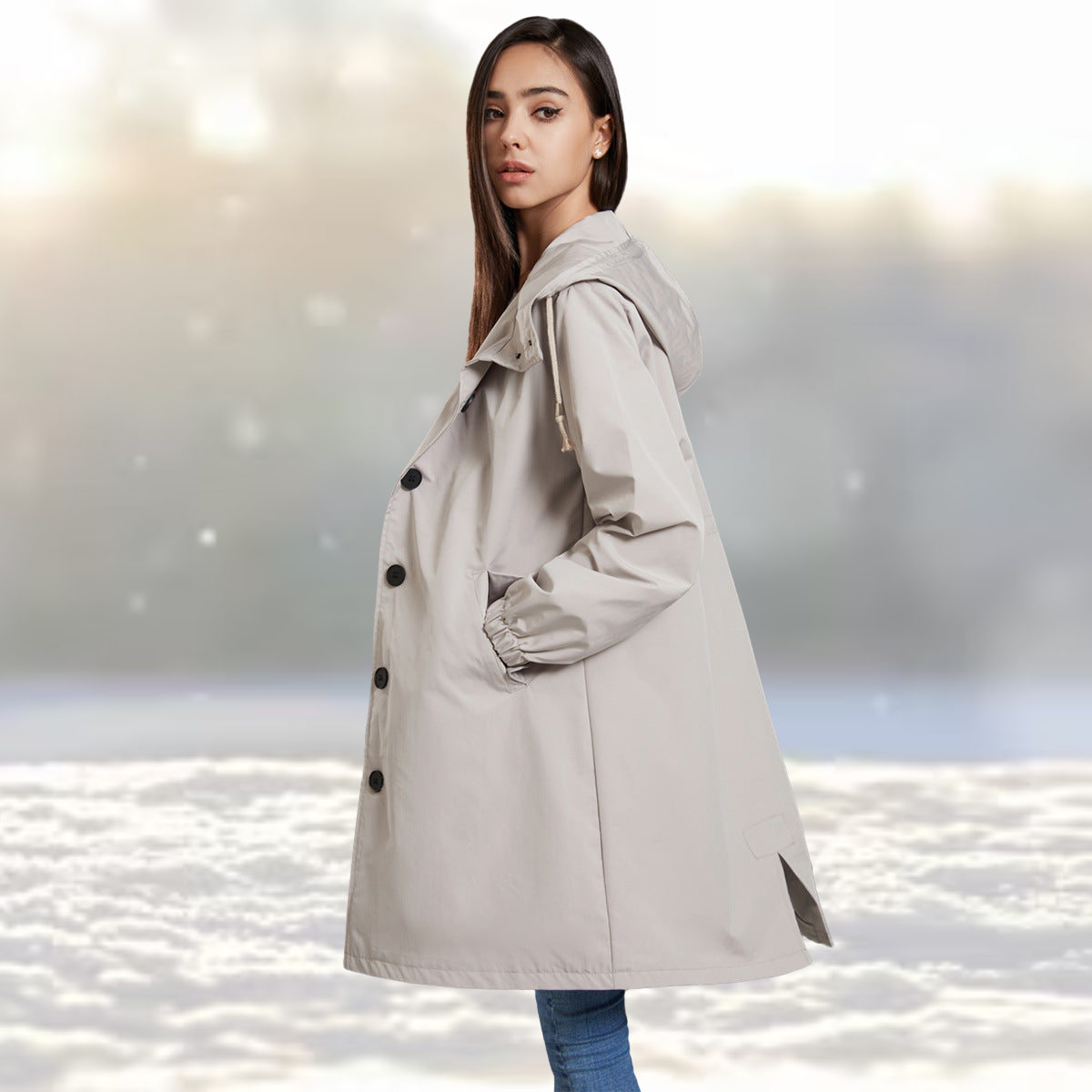 Mitzie - Trench-coat à capuche