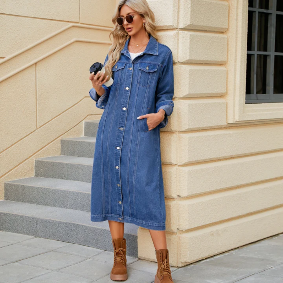 Midge - Manteau long en denim