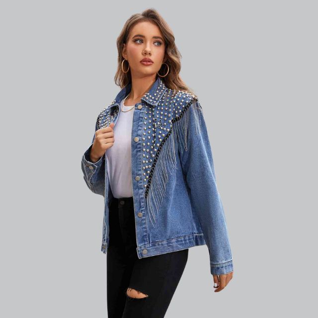 Annina - Veste en jean avec perles