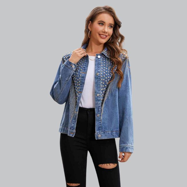 Annina - Veste en jean avec perles
