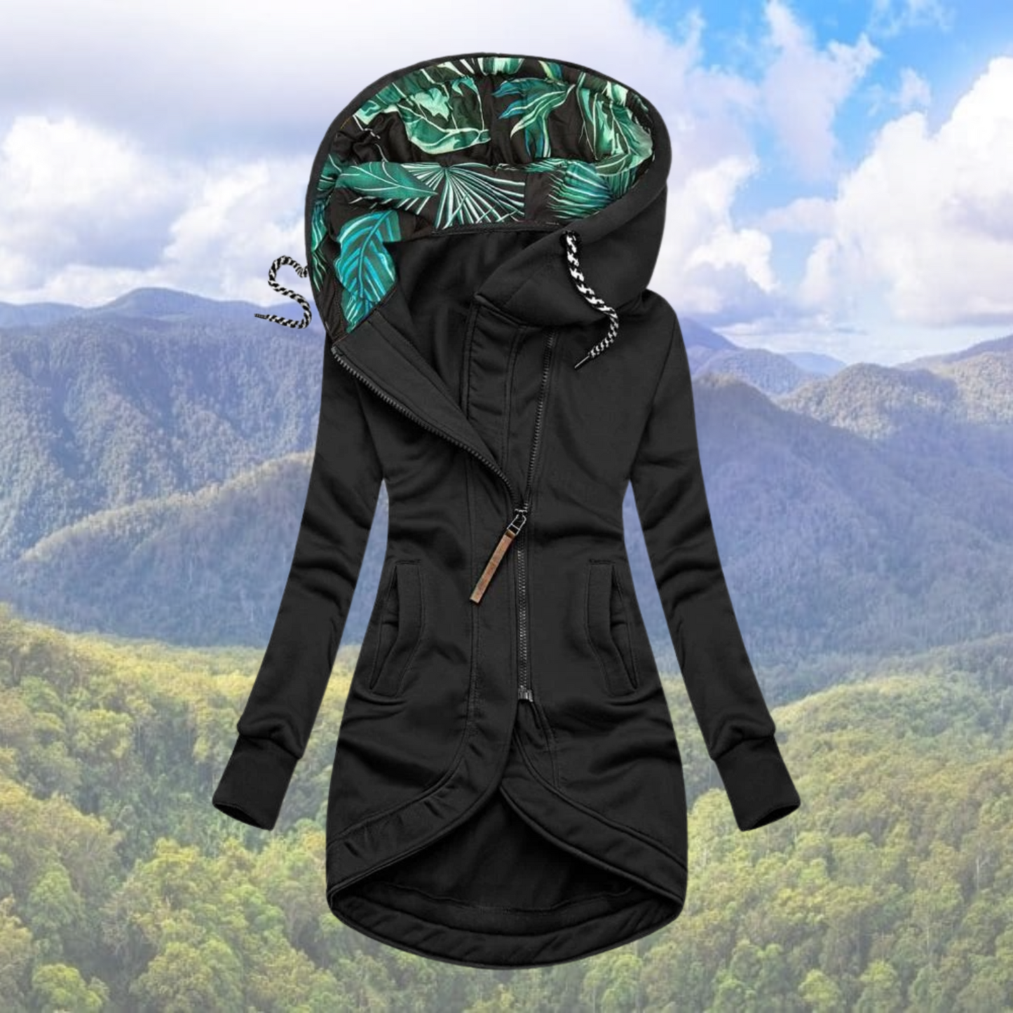 Manteau d'hiver imperméable avec capuche pour femmes