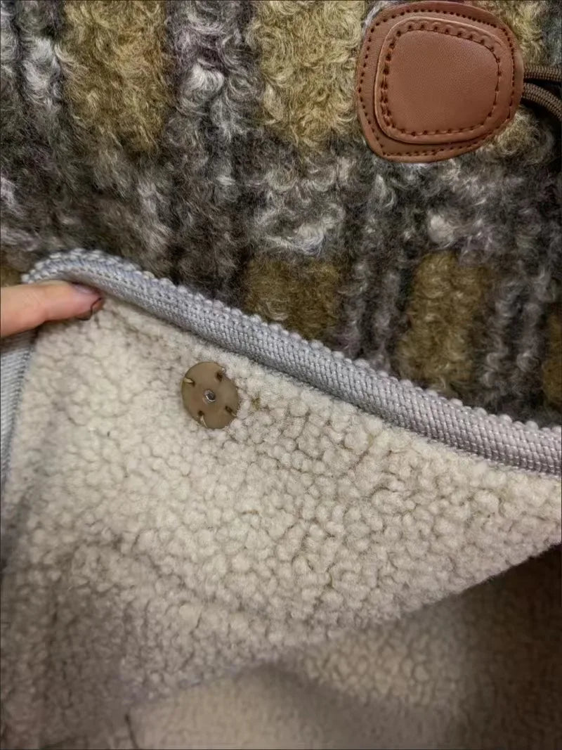 Elise - Veste à carreaux épaisse et élégante