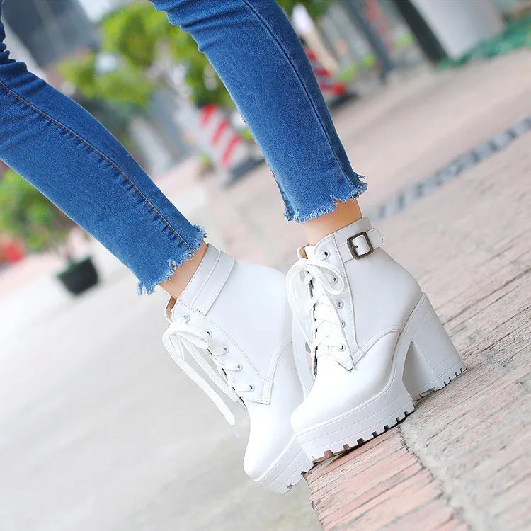 Isabelle | Bottines à Lacets Style Retro Martin pour Femme