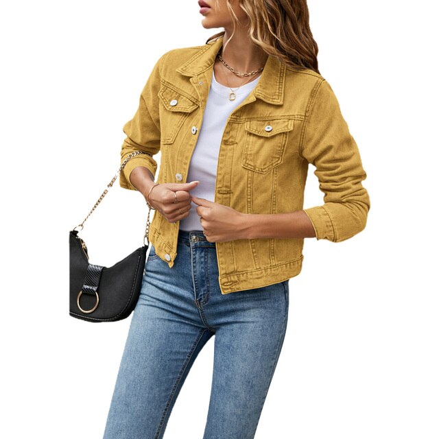 Veste en denim pour femmes au look décontracté